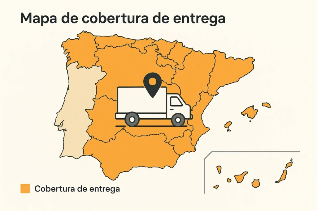 spainish Diagrama de mapa o mapa de cobertura de entrega spainish Diagrama de mapa o mapa de cobertura de entrega